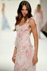 Sherri Hill Floral Print Ruffle Prom Dress 57782