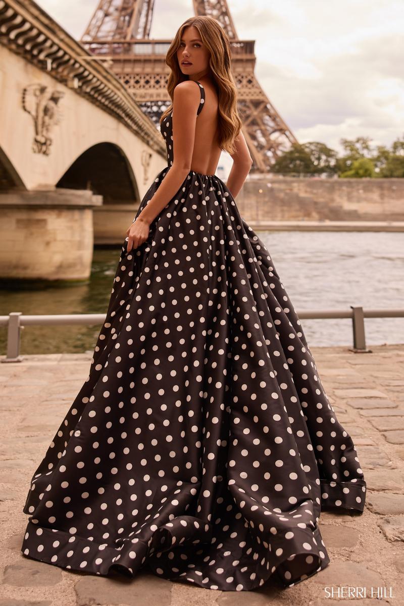 Sherri Hill Polka Dot Ball Gown Dress 57787