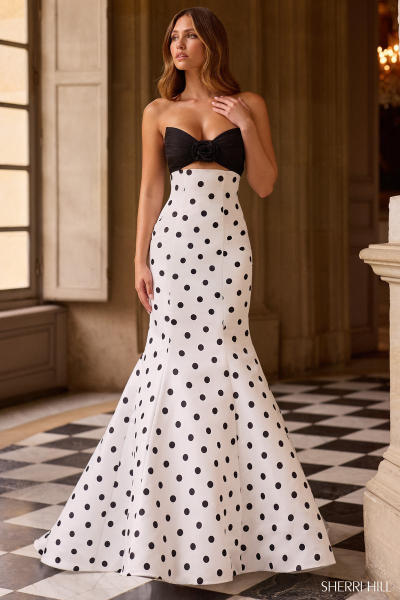 Sherri Hill Mermaid Polka Dot Prom Dress 57800