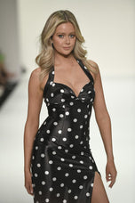 Sherri Hill Polka Dot Halter Prom Dress 57802