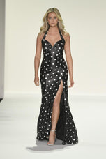 Sherri Hill Polka Dot Halter Prom Dress 57802