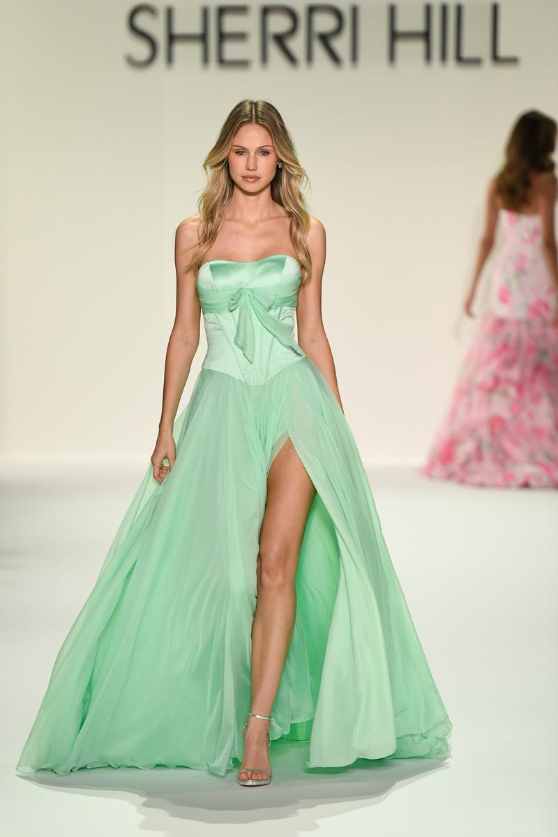 Sherri Hill Strapless A-Line Chiffon Prom Dress 57810 Sherri Hill Strapless A-Line Chiffon Prom Dress 57810