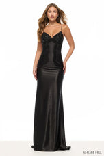 Sherri Hill Heat Stone Satin Prom Dress 57821