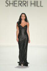 Sherri Hill Heat Stone Satin Prom Dress 57821