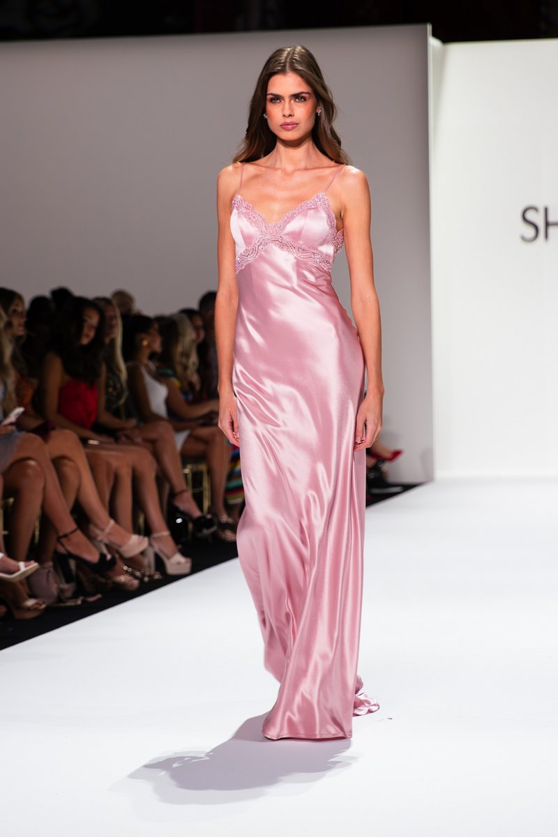Sherri Hill Simple Satin V-Neck Slip Dress 57822