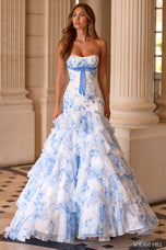 Sherri Hill Mermaid Floral Ruffle Prom Dress 57853