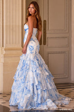 Sherri Hill Mermaid Floral Ruffle Prom Dress 57853
