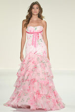 Sherri Hill Mermaid Floral Ruffle Prom Dress 57853