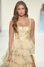 Sherri Hill Floral Print Ruffle Prom Dress 57911