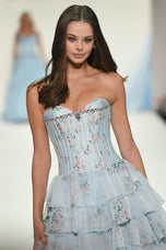 Sherri Hill Floral Print Corset Prom Dress 57913