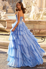 Sherri Hill Lace Satin Ruffle Prom Dress 57934