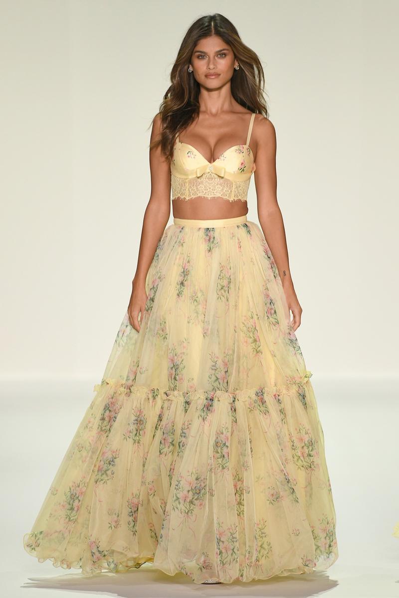 Sherri Hill Floral Print Two Piece Prom Dress 57953 Light Pink Print / 4 Sherri Hill Floral Print Two Piece Prom Dress 57953 Light Pink Print / 4