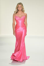 Sherri Hill Satin Fitted Corset Prom Dress 57986 - B