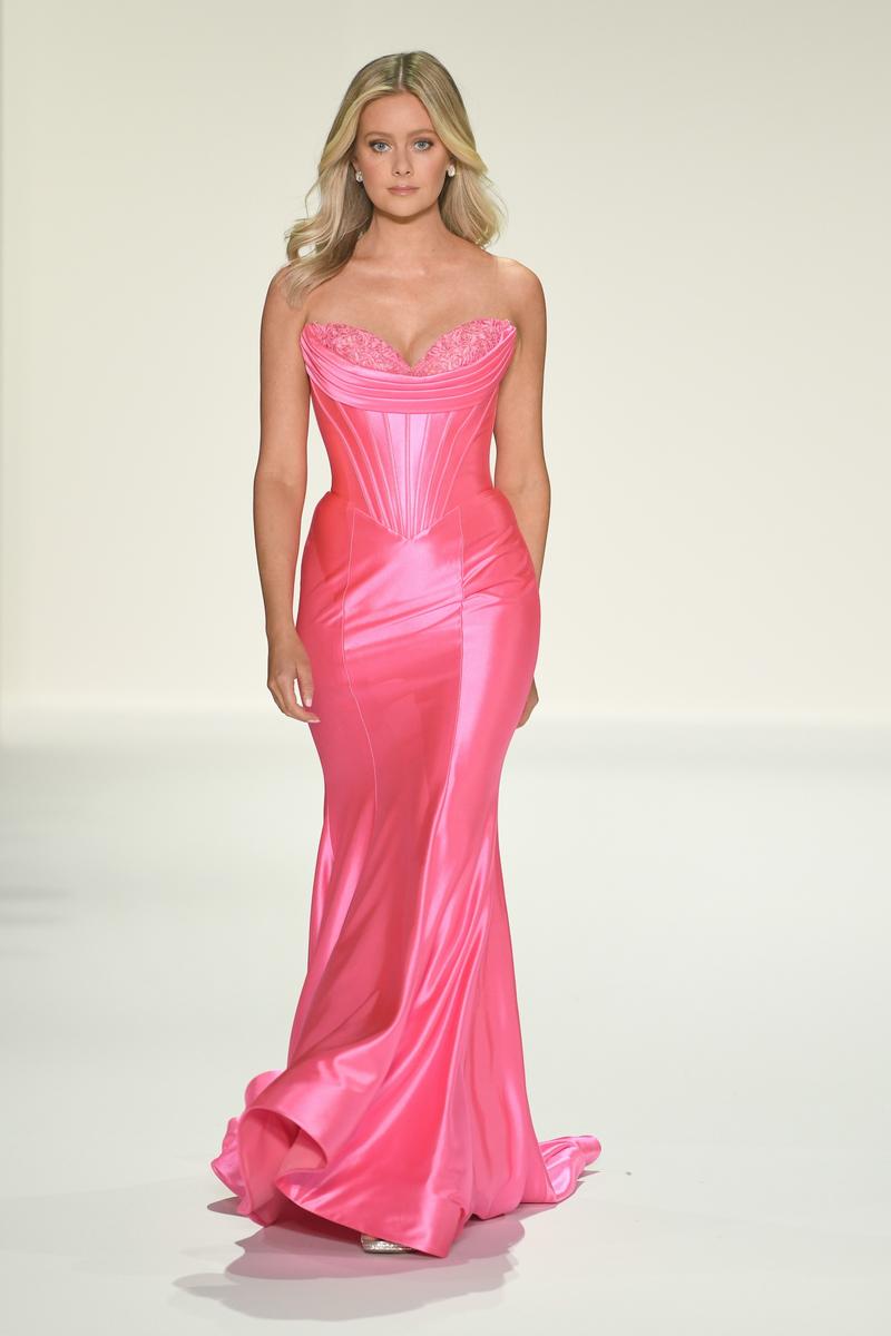 Sherri Hill Satin Fitted Corset Prom Dress 57986 - B