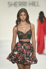 Sherri Hill Two Piece Floral Print Cocktail Dress 58001