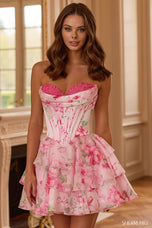 Sherri Hill Floral Corset Homecoming Dress 58021