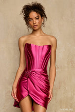 Sherri Hill Strapless Satin Corset HoCo Dress 58024