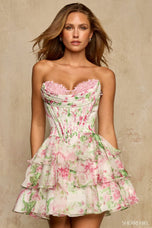 Sherri Hill Corset Floral Print Homecoming Dress 58061