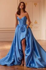 Sherri Hill Rosette Bubble Hem Long Dress 58090