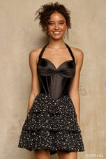Sherri Hill Halter A-Line Pearl Homecoming Dress 58102