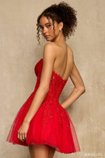 Sherri Hill Strapless Lace A-Line Homecoming Dress 58116
