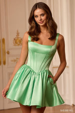 Sherri Hill Square Neck Corset Homecoming Dress 58200