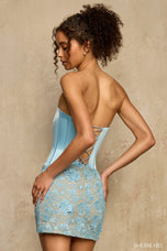 Sherri Hill Satin Corset Lace HoCo Dress 58205