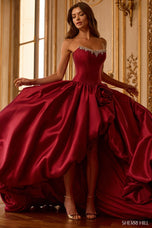 Sherri Hill Strapless Corset Bubble Hem High Low Dress 58250