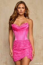 Sherri Hill Lace Peekaboo Fitted Homecoming Dress 58254