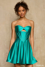 Sherri Hill Satin Bow Corset Short Homecoming Dress 58262