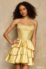 Sherri Hill Satin Ruffle Homecoming Dress 58266