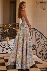 Sherri Hill Halter Corset Brocade Long HoCo Dress 58284