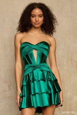 Sherri Hill A-Line Satin Ruffle Homecoming Dress 58302