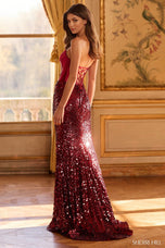 Sherri Hill Pailette Basque Waist Long Prom Dress 58311