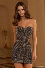 Sherri Hill Tight Strapless Hot Fix HoCo Dress 58333