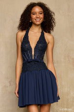 Sherri Hill Lace Corset Halter HoCo Dress 58335