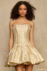 Sherri Hill Drop Waist Brocade Homecoming Dress 58362