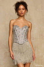 Sherri Hill Sweetheart Corset Fringe Homecoming Dress 58369