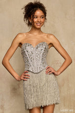 Sherri Hill Sweetheart Corset Fringe Homecoming Dress 58369