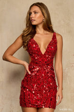 Sherri Hill Open Back V-Neck Sequin Dress 58426