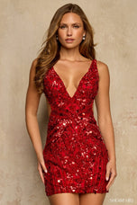 Sherri Hill Open Back V-Neck Sequin Dress 58426
