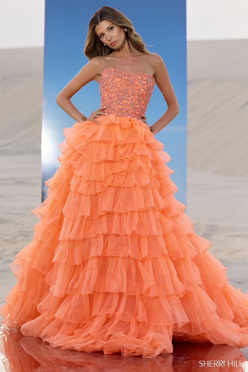 Sherri Hill Strapless Crystal Couture Gown 67004