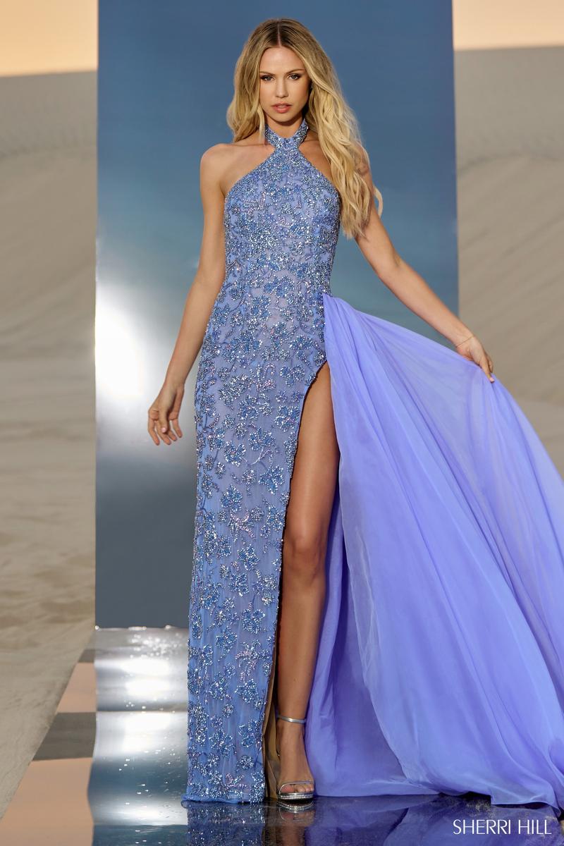 Sherri Hill High Neck Halter Beaded Pageant Gown 67005 Sherri Hill High Neck Halter Beaded Pageant Gown 67005