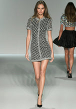 Sherri Hill Fully Beaded High Neck Cap Sleeve Cocktail Dress