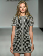 Sherri Hill Fully Beaded High Neck Cap Sleeve Cocktail Dress