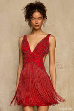 Sherri Hill Demi Couture Fringe Mini Dress 67070