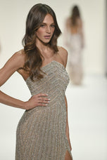 Sherri Hill Strapless Beaded Long Prom Dress 67125