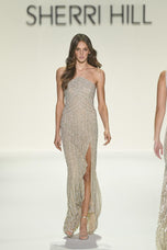 Sherri Hill Strapless Beaded Long Prom Dress 67125