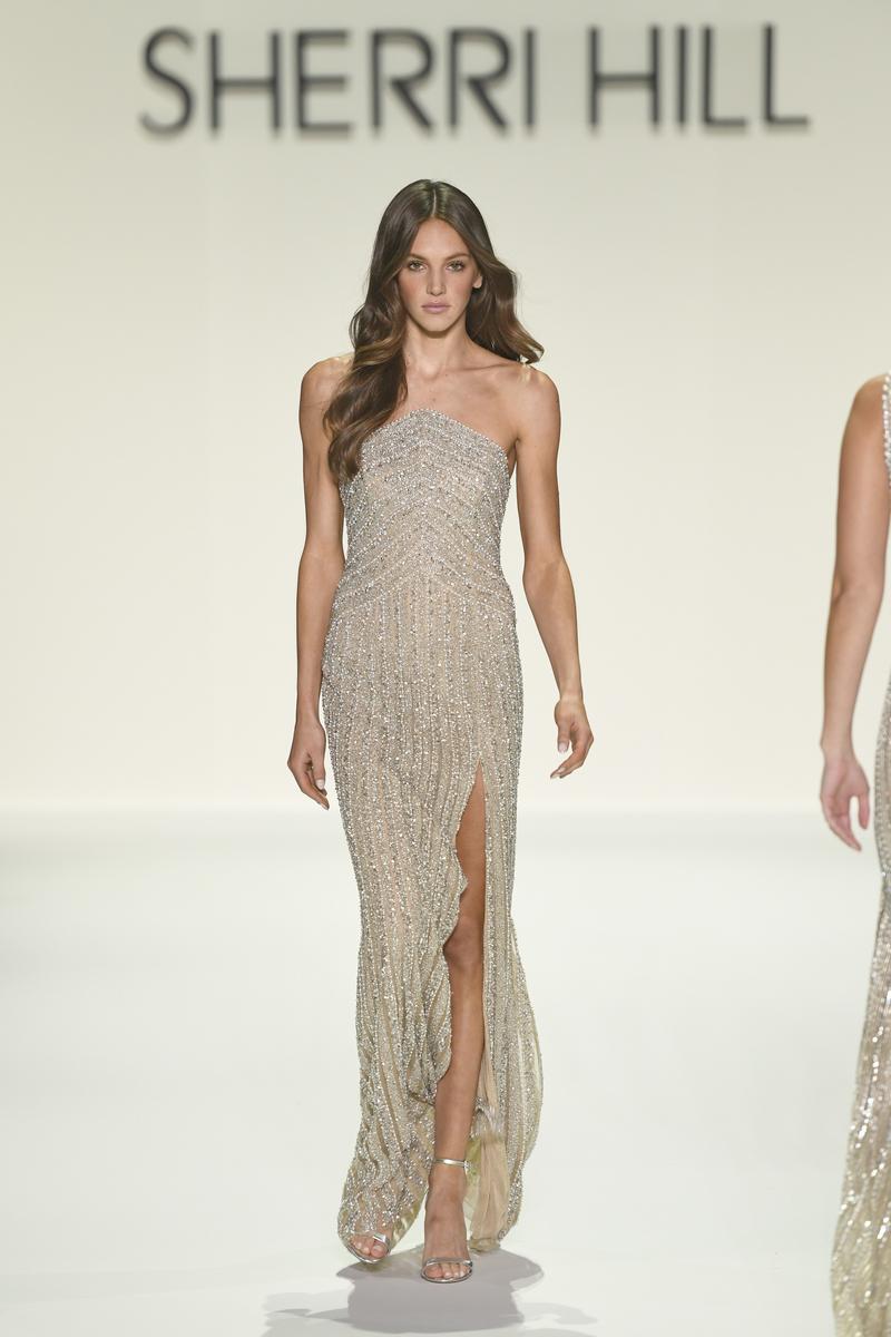 Sherri Hill Strapless Beaded Long Prom Dress 67125