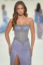 Sherri Hill Corset Illusion Beaded Pageant Dress 67128